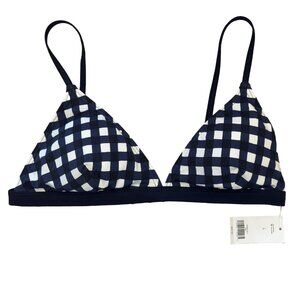 Banana Republic Black & Blue Diamond Print Bikini Top - Size L - New with Tags